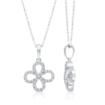 KALLATI 14K White Gold "Eternal" 0.20ct Diamond Pendant