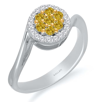 KALLATI Yellow Gold "Sunset" 0.30 ct White & Natural
Yellow Diamond Ring