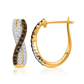 KALLATI 14K Yellow Gold "Sunset" 0.45ctw White & Natural
Yellow Diamond Earrings