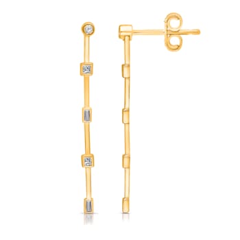 KALLATI 14K Yellow Gold "Legendary" 0.40ct Hanging Diamond Earrings