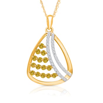 KALLATI Yellow Gold "Sunset" 0.70ct White & Natural Yellow
Diamond Pendant