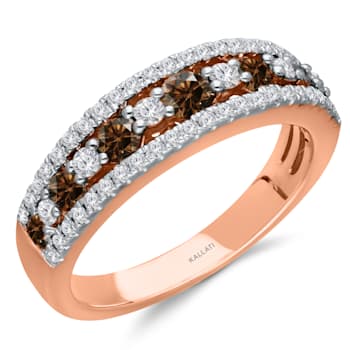 KALLATI Rose Gold "Coco Kallati" 1.00ct Round Coco & White
Diamond Ring