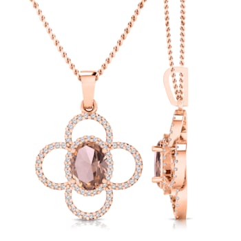 KALLATI Rose Gold "Heirloom" 1.45 Morganite and Diamond Pendant