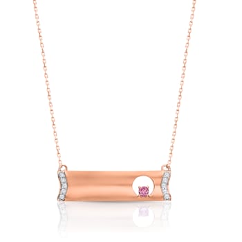 KALLATI Rose Gold "Heirloom" 0.10 ctw Pink Sapphire Necklace