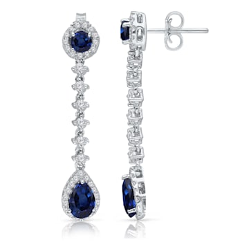 KALLATI 14K White Gold "Heirloom" 2.00ctw Teardrop Sapphire Earrings