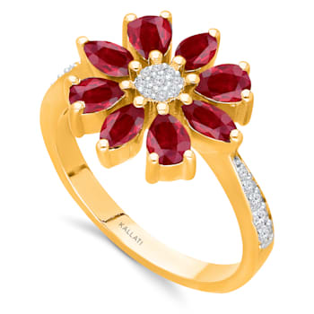 KALLATI Two-Tone Gold 2.15 ctw Ruby and Diamond Ring