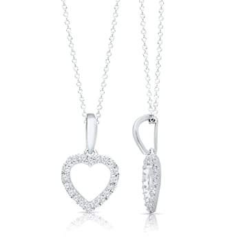 KALLATI White Gold "Eternal" 0.10ct Heart Diamond Pendant