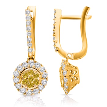 KALLATI Yellow Gold "Sunset" 0.65 ct White & Natural
Yellow Diamond Earrings