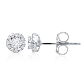 KALLATI White Gold "Eternal" 0.35ct Round Diamond Earrings