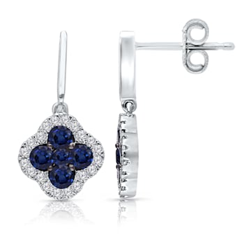 KALLATI White Gold "Heirloom" 1.60ctw Sapphire Earrings
