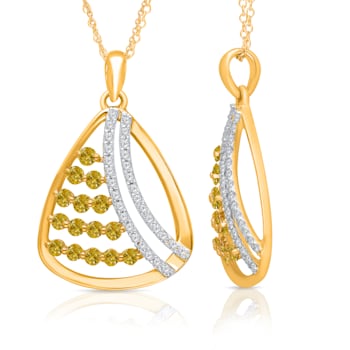 KALLATI Yellow Gold "Sunset" 0.70ct White & Natural Yellow
Diamond Pendant