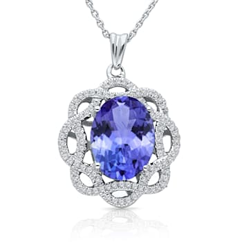 KALLATI White Gold "Renaissance" 3.30ctw Oval Tanzanite Pendant