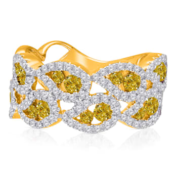 KALLATI Yellow Gold "Sunset" 1.35ct White & Natural Yellow
Diamond Ring