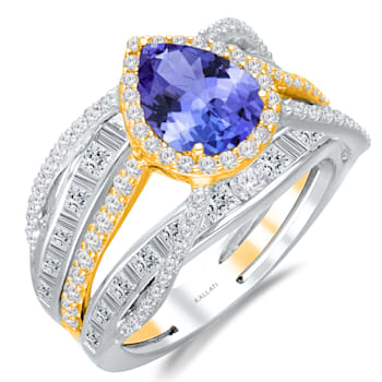 KALLATI Two-Tone Gold 3.15 ctw Tanzanite and Diamond Ring