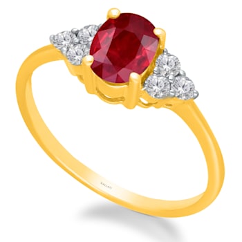 KALLATI Yellow Gold 1.25 ctw Ruby and Diamond Ring