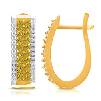 KALLATI Yellow Gold "Sunset" 1.10ct White & Natural Yellow
Diamond Earrings
