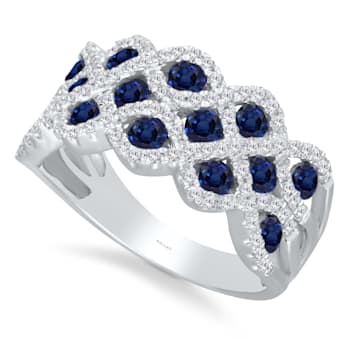 KALLATI White Gold "Heirloom" 1.75ctw Sapphire & Diamond Ring