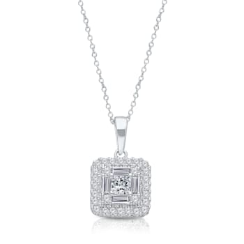 KALLATI White Gold "Princesse Royale" 0.60ct Princess White
Diamond Pendant