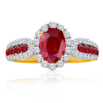 KALLATI Yellow Gold 1.85 ctw Ruby and Diamond Ring