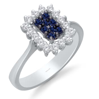 KALLATI White Gold 0.45 ctw Sapphire and Diamond Ring