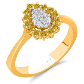 KALLATI Yellow Gold "Sunset" 0.35 ct White & Natural
Yellow Diamond Ring