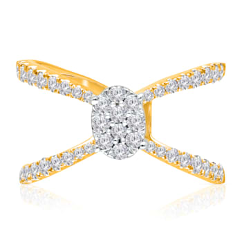 KALLATI 14K Yellow Gold "Eternal" 0.85ct Pave Diamond Ring