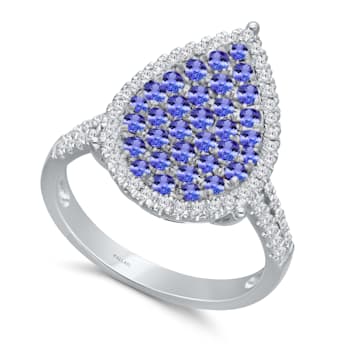 KALLATI 14K White Gold "Renaissance" 7.70ctw Tanzanite and
Diamond Ring