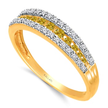 KALLATI Yellow gold "Sunset" 0.30ct White & Natural Yellow
Diamond Ring