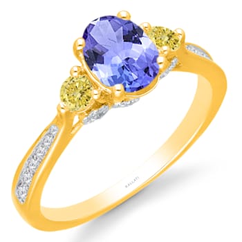 KALLATI Yellow Gold "Renaissance" 1.70ctw Oval Tanzanite &
Diamond Ring