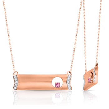 KALLATI Rose Gold "Heirloom" 0.10 ctw Pink Sapphire Necklace