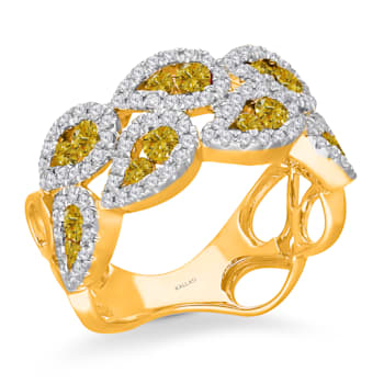 KALLATI Yellow Gold "Sunset" 1.35ct White & Natural Yellow
Diamond Ring