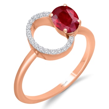 KALLATI Two-Tone Gold 0.65 ctw Ruby and Diamond Ring