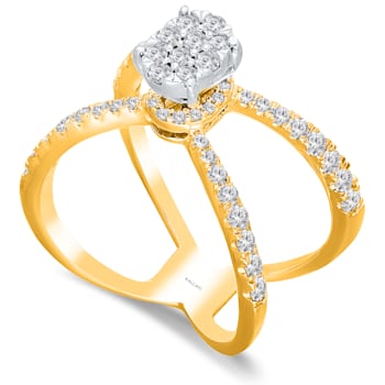 KALLATI 14K Yellow Gold "Eternal" 0.85ct Pave Diamond Ring