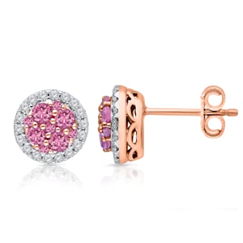 KALLATI 14K Rose Gold "Heirloom" 0.80ctw Pink Sapphire Earrings