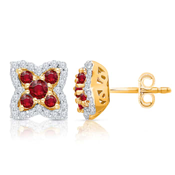 KALLATI 14k White Gold "Heirloom" 0.70ctw Ruby Earrings