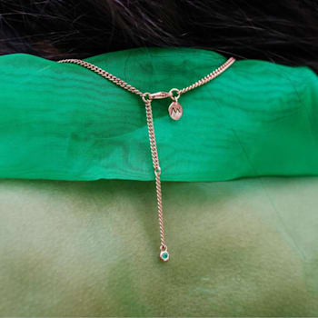 Rose Leaf Collection - 14ct White Gold setting Sterling Silver chain
Necklace - 38 Green Emeralds