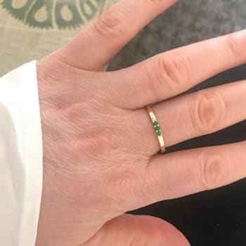 Grass Collection - Gold Over Sterling Silver Ring  – 1 Intense Green
Natural Emerald