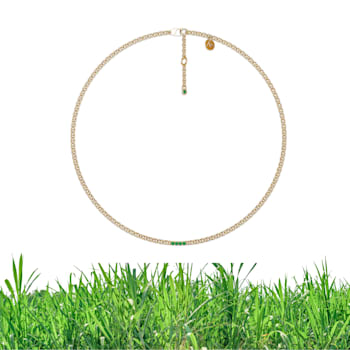 Grass Collection - Gold Over Sterling Silver Necklace – 5 Intense Green
Natural Emeralds