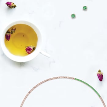Grass Collection - Gold Over Sterling Silver Necklace – 5 Intense Green
Natural Emeralds