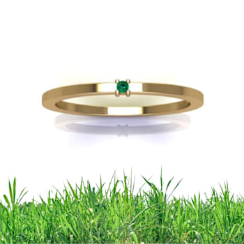 Grass Collection - Gold Over Sterling Silver Ring  – 1 Intense Green
Natural Emerald