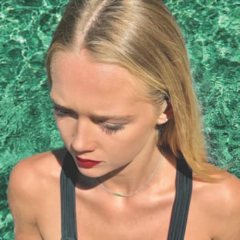 Grass Collection - Sterling Silver Necklace – 5 Intense Green Natural Emeralds
