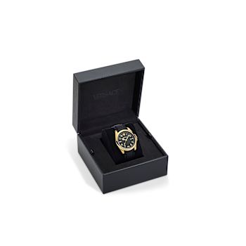Versace Anteo IP Yellow Case Leather Watch