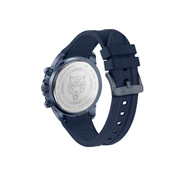 Impact Chronograph Blue Dial Silicone Strap Watch