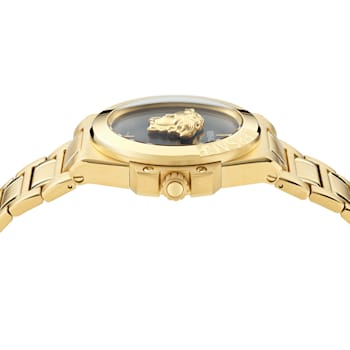 Versace Hera Womens Watch IP Yellow Gold Case Black Sunray Dial IP
Yellow Gold Bracelet