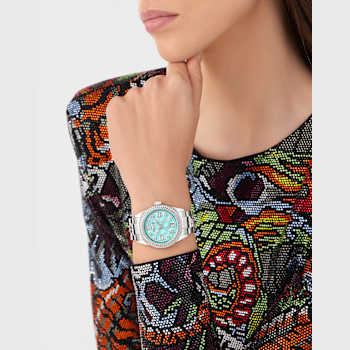 Queen Crystal Blue Dial Stainless Steel Bracelet Watch