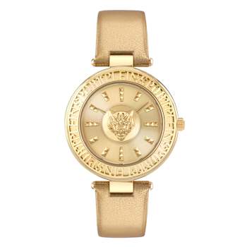 Opium Champagne Dial Leather Strap Watch