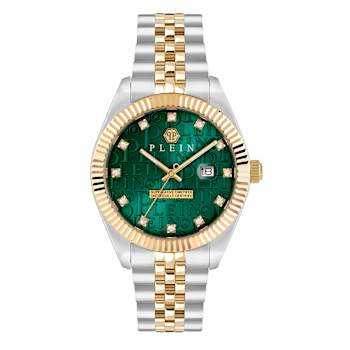 Date Superlative Green Dial Two-tone Stainless Steel Crystal Watch