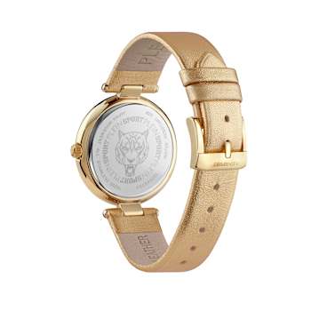 Opium Champagne Dial Leather Strap Watch