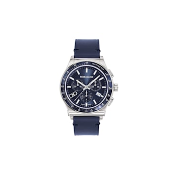 Ferragamo 1927 Chrono Blue Leather Strap Watch