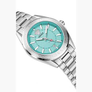 V-Code GMT Blue Sunray Dial Stainless Steel Bracelet Watch